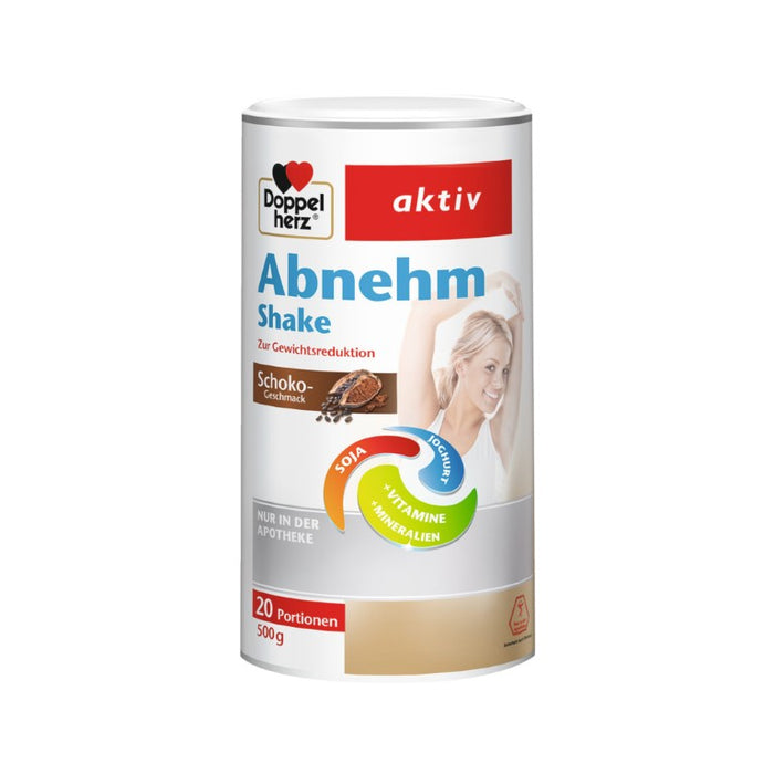 Doppelherz Aktiv Abnehm Shake Schokolade zur Gewichtsreduktion, 500 g Pulver