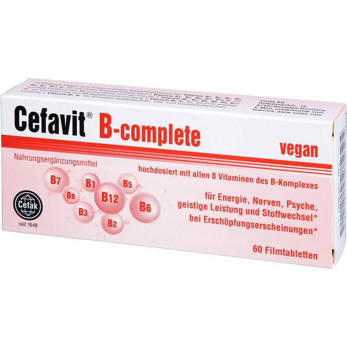 Cefavit B-complete Filmtabletten für Energie, Nerven, Psyche, geistige Leistung und Stoffwechsel, 60 St. Tabletten