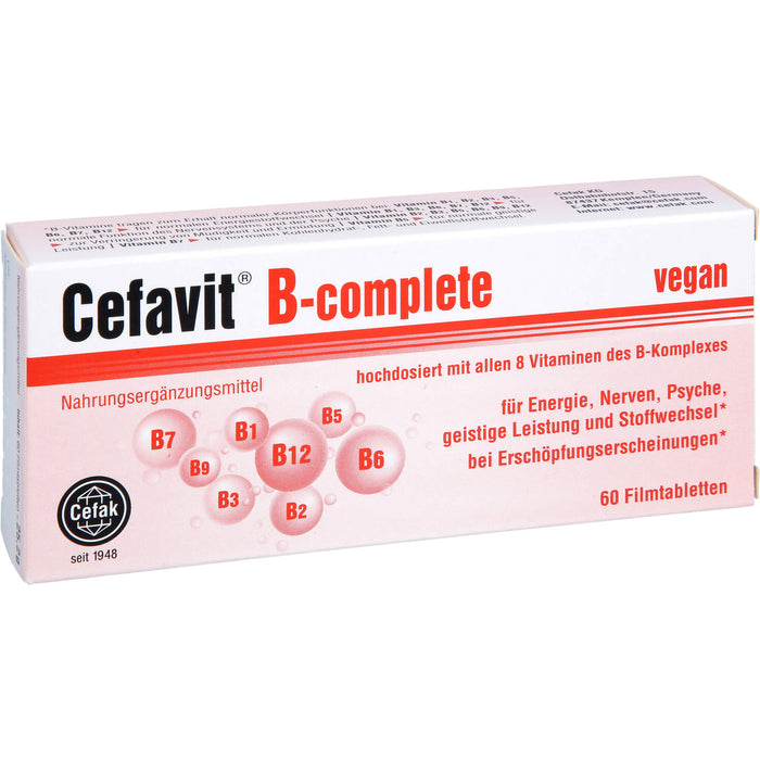 Cefavit B-complete Filmtabletten für Energie, Nerven, Psyche, geistige Leistung und Stoffwechsel, 60 St. Tabletten
