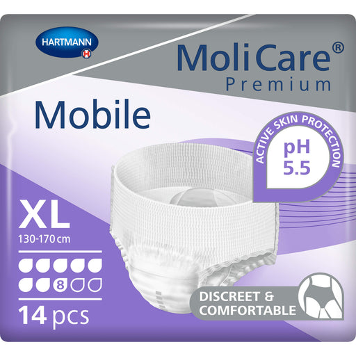 HARTMANN MoliCare Premium Mobile 8 Tropfen Gr. XL bei Inkontinenz, 14 St. Windelhosen
