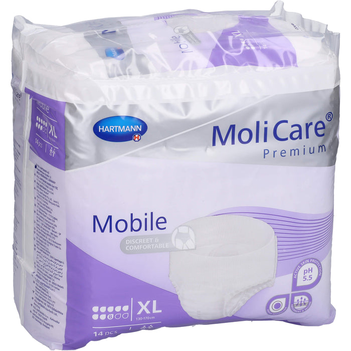 HARTMANN MoliCare Premium Mobile 8 Tropfen Gr. XL bei Inkontinenz, 14 St. Windelhosen