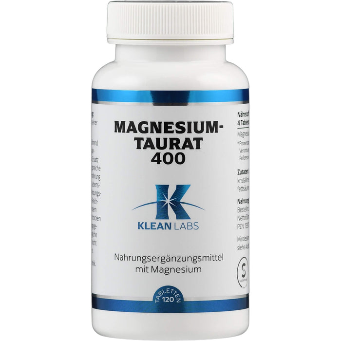 KLEAN LABS Magnesium Taurat 400 Tabletten, 120 St. Tabletten