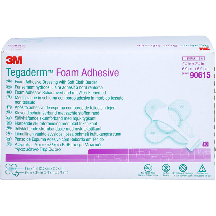 Tegaderm Foam Adhesive 6,9x6,9 cm kreuzf.90615, 10 St VER
