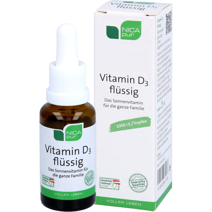 NICApur Vitamin D3 flüssig für die ganze Familie, 25 ml Lösung