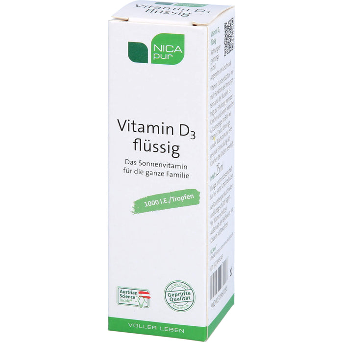 NICApur Vitamin D3 flüssig für die ganze Familie, 25 ml Lösung