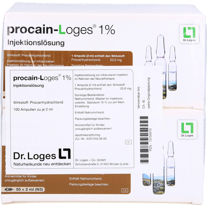 procain-Loges 1% Injektionslösung, 100 St. Ampullen