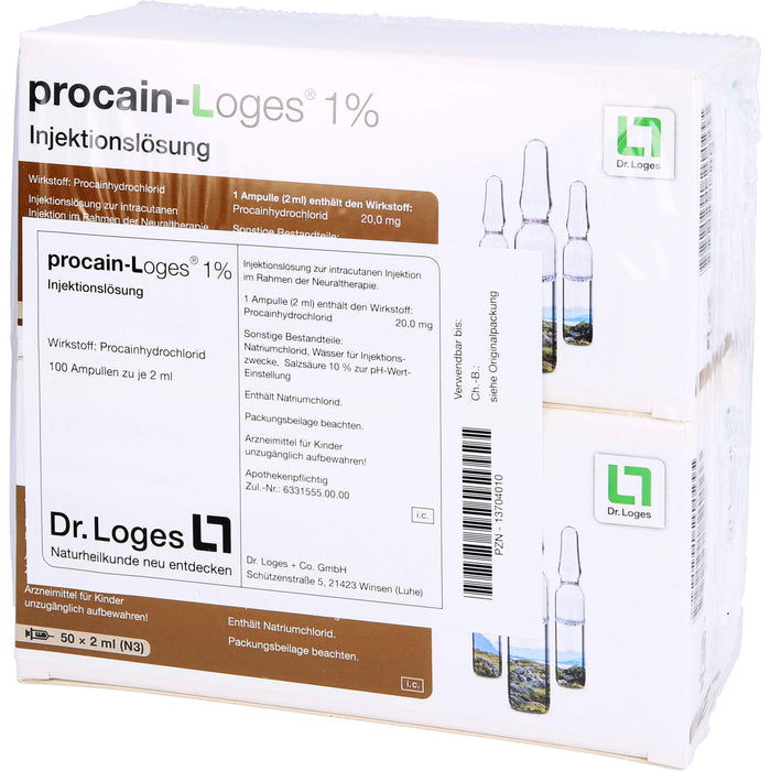 procain-Loges 1% Injektionslösung, 100 St. Ampullen