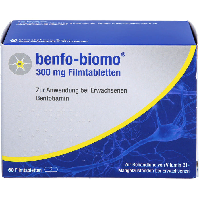 Benfo-biomo 300 mg Filmtabletten bei Vitamin B1-Mangelzuständen, 60 St. Tabletten