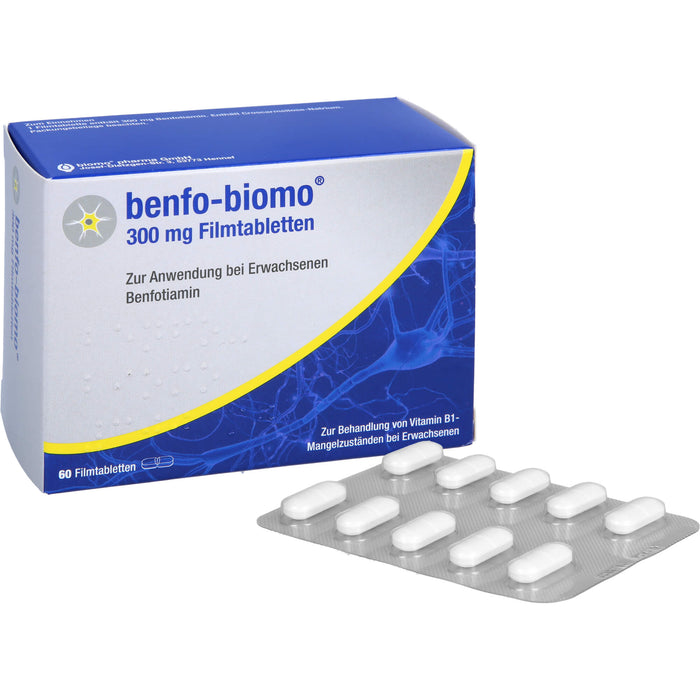 Benfo-biomo 300 mg Filmtabletten bei Vitamin B1-Mangelzuständen, 60 St. Tabletten