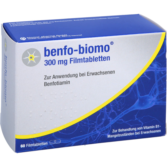 Benfo-biomo 300 mg Filmtabletten bei Vitamin B1-Mangelzuständen, 60 St. Tabletten