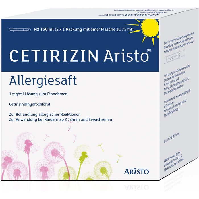 Cetirizin Aristo® Allergiesaft 1 mg/ml Lösung zum Einnehmen, 150 ml LSE