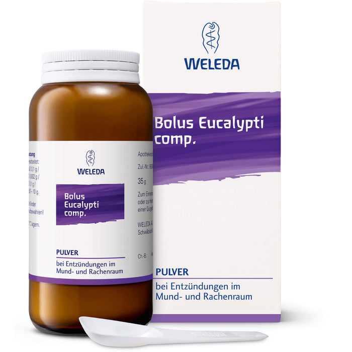 WELEDA Bolus Eucalypti comp., Pulver bei Entzündungen im Mund- und Rachenraum, 35 g Pulver