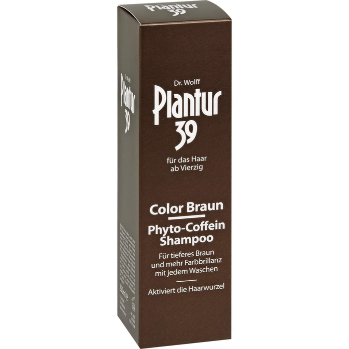 Plantur 39 Color Braun Phyto-Coffein-Shampoo für tieferes Braun und mehr Farbbrillanz mit jedem Waschen, 250 ml Shampoo