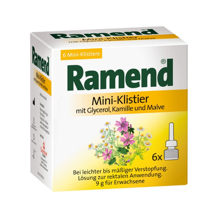 Ramend Mini-Klistier mit Glycerol, Kamille und Malve bei leichter bis mäßiger Verstopfung, 6 St. Klistiere