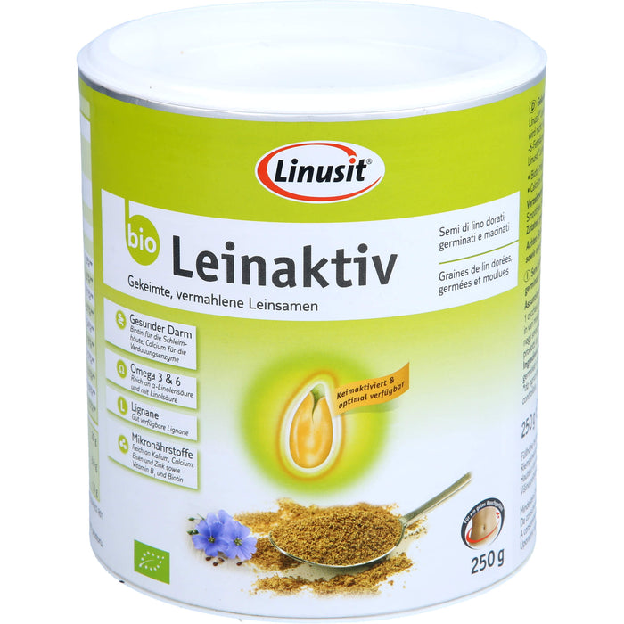 Linusit Leinaktiv bio zur Unterstützung der normalen Funktion der Verdauungsenzyme, 250 g Pulver