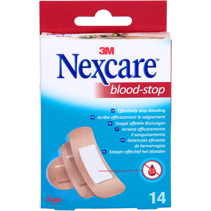 Nexcare Blood Stop Pflaster reduziert den Blutverlust und stoppt Blutungen schneller, 14 St. Pflaster