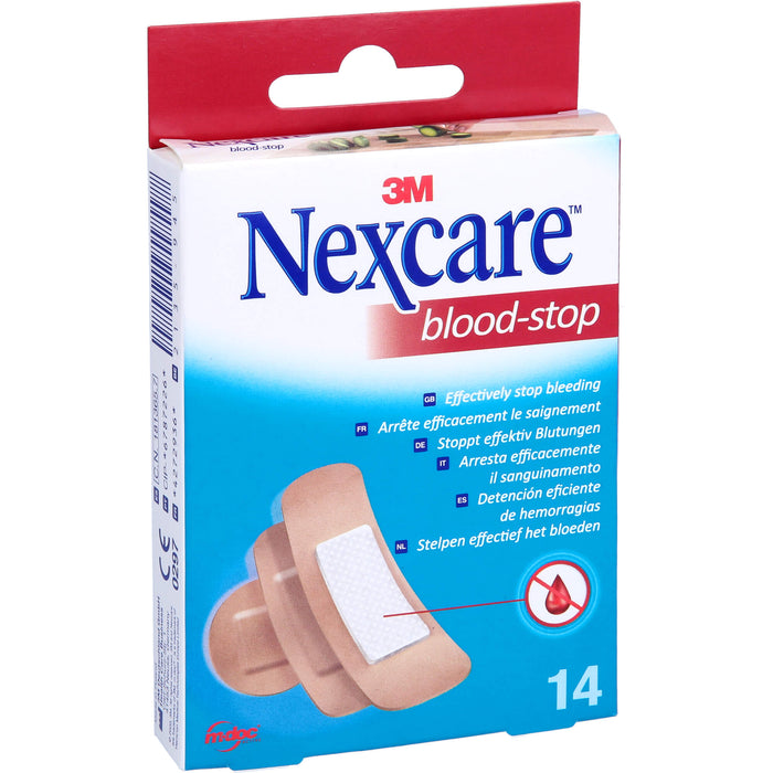Nexcare Blood Stop Pflaster reduziert den Blutverlust und stoppt Blutungen schneller, 14 St. Pflaster
