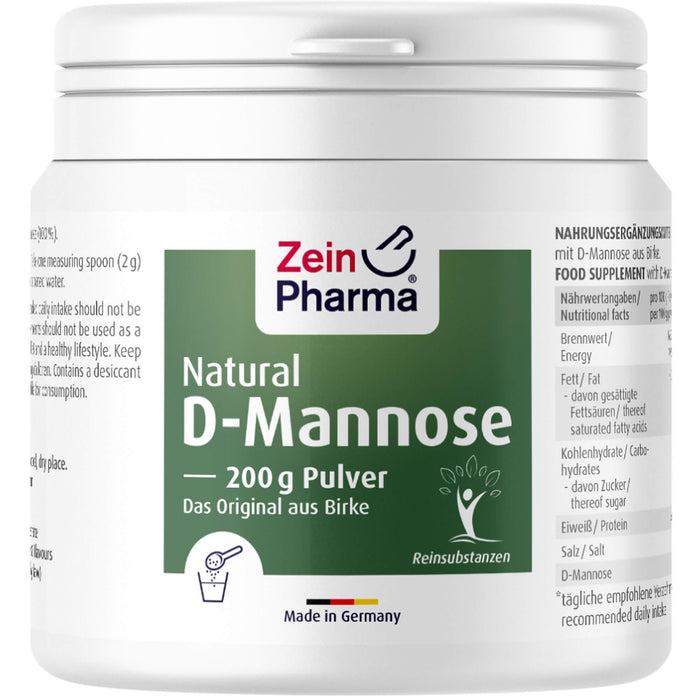 ZeinPharma Natural D Mannose Pulver, 200 g Pulver