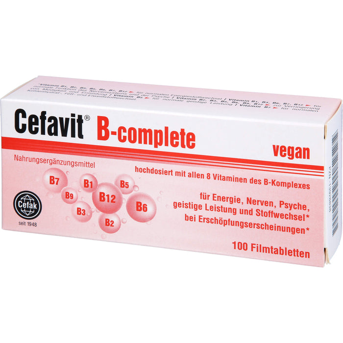 Cefavit B-complete Filmtabletten für Energie, Nerven, Psyche, geistige Leistung und Stoffwechsel, 100 St. Tabletten