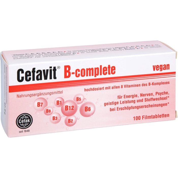 Cefavit B-complete Filmtabletten für Energie, Nerven, Psyche, geistige Leistung und Stoffwechsel, 100 St. Tabletten