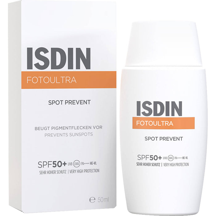 ISDIN FotoUltra Spot Prevent LSF 50+ Sonnencreme zur Vorbeugung von Pigmentflecken, 50 ml Emulsion