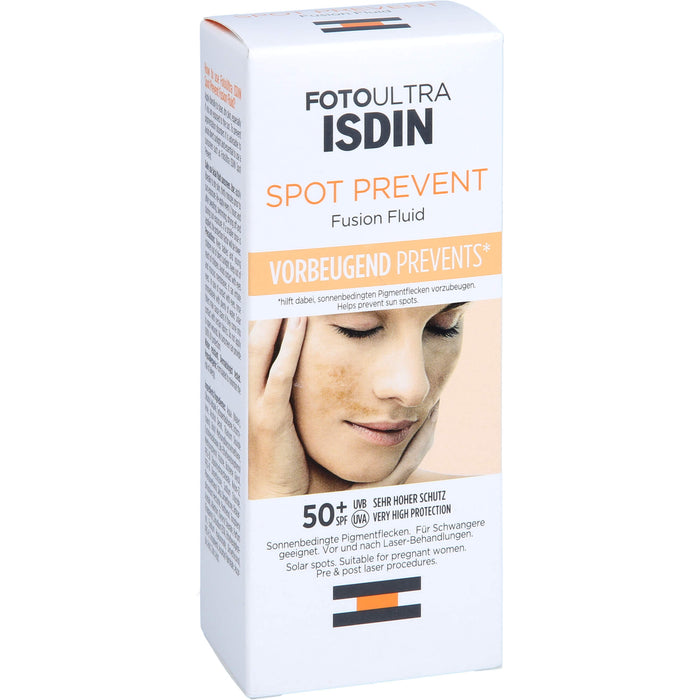 ISDIN FotoUltra Spot Prevent LSF 50+ Sonnencreme zur Vorbeugung von Pigmentflecken, 50 ml Emulsion