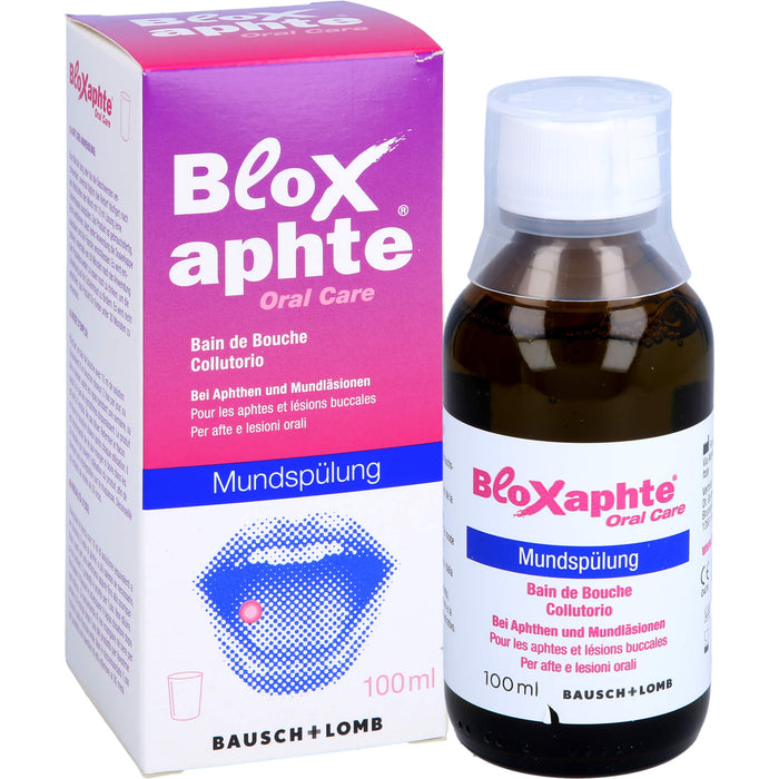 Bloxaphte Oral Care Mundspülung bei Aphthen und Mundläsionen, 100 ml Lösung