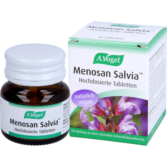 A.Vogel Menosan Salvia Tabletten bei übermässigem Schwitzen und Wärmegefühl in den Wechseljahren, 30 St. Tabletten