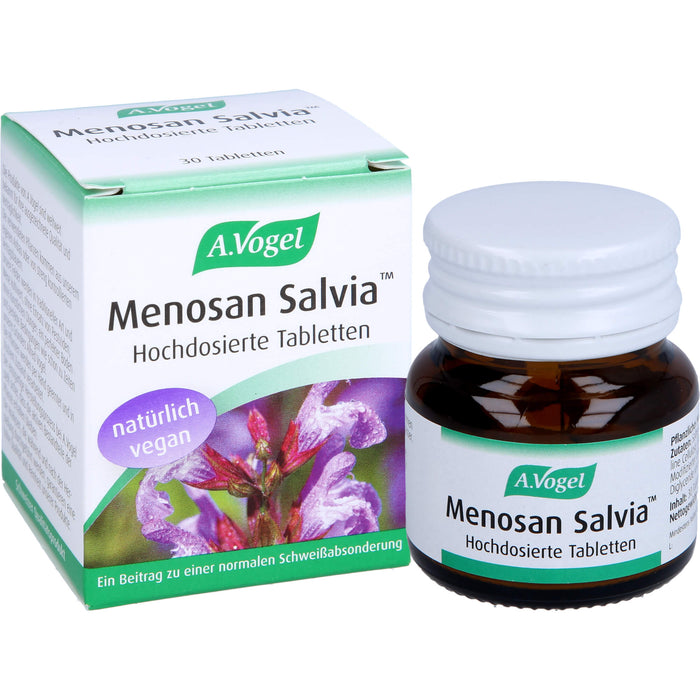 A.Vogel Menosan Salvia Tabletten bei übermässigem Schwitzen und Wärmegefühl in den Wechseljahren, 30 St. Tabletten