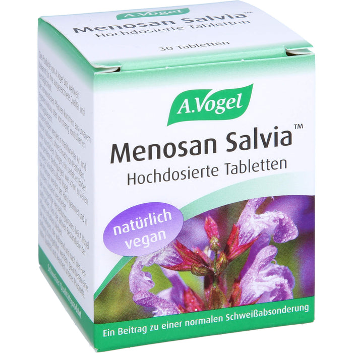 A.Vogel Menosan Salvia Tabletten bei übermässigem Schwitzen und Wärmegefühl in den Wechseljahren, 30 St. Tabletten