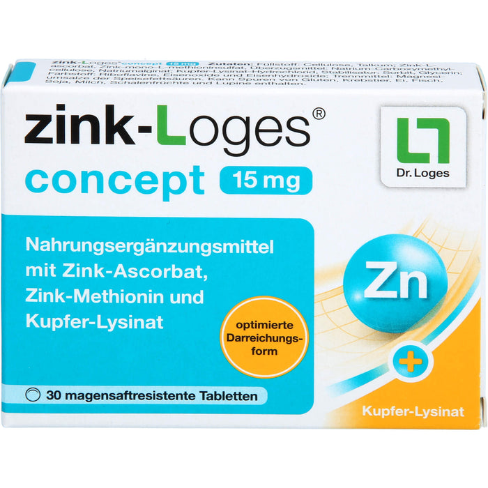 Zink-loges Concept 15mg, 30 St TMR