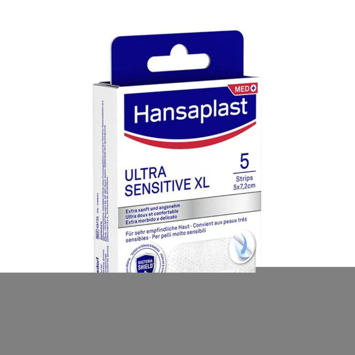 Hansaplast Wundverband Ultra Sensitive 5 x 7,2 cm XL für sehr empfindliche Haut, 5 St. Pflaster