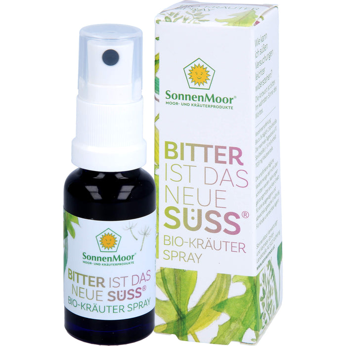 SonnenMoor Bitter ist das neue Süss Bio-Kräuterspray, 20 ml Lösung