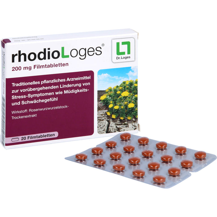 rhodioLoges 200 mg Filmtabletten zur vorübergehenden Linderung von Stress-Symptomen, 20 St. Tabletten