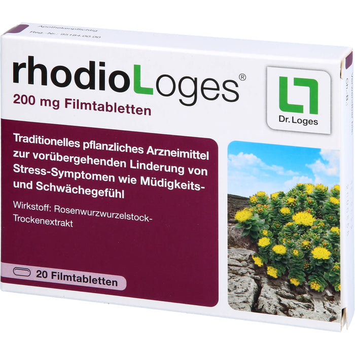 rhodioLoges 200 mg Filmtabletten zur vorübergehenden Linderung von Stress-Symptomen, 20 St. Tabletten