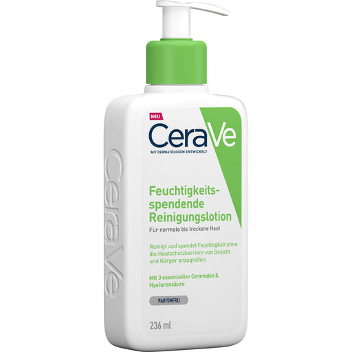 CeraVe feuchtigkeitsspendende Reinigungslotion für normale bis trockene Haut, 236 ml Lotion