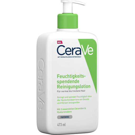 CeraVe feuchtigkeitsspendende Reinigungslotion für normale bis trockene Haut, 473 ml Lotion