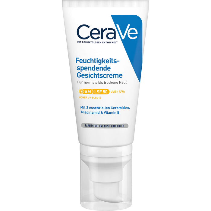 CeraVe feuchtigkeitsspendende Gesichtscreme für normale bis trockene Haut, 52 ml Creme