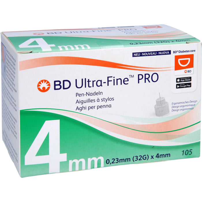 BD Ultra-Fine Pro 4 mm 32 G Pen-Nadeln, 105 St. Kanülen