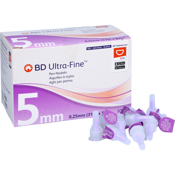 BD Ultra-Fine 5 mm 31 G Pen-Nadeln, 105 St. Kanülen