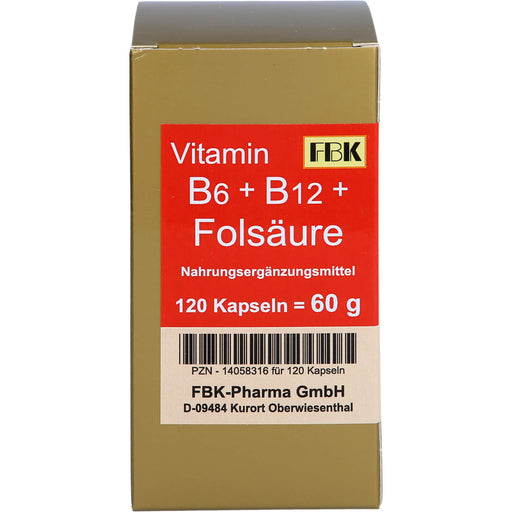 Vitamin B6+B12+Folsäure Kapseln, 120 St KAP
