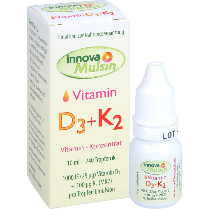 Innova Mulsin Vitamin D3 + K2 Lösung, 10 ml Lösung