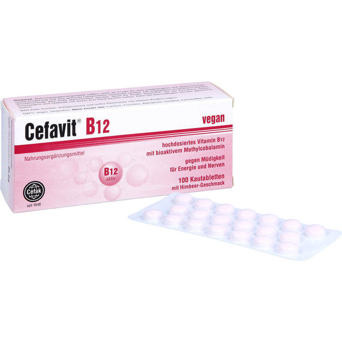 Cefavit B12 Kautabletten gegen Müdigkeit für Energie und Nerven, 100 St. Tabletten