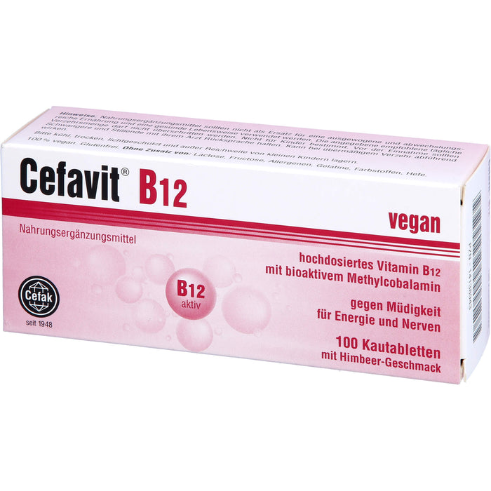 Cefavit B12 Kautabletten gegen Müdigkeit für Energie und Nerven, 100 St. Tabletten