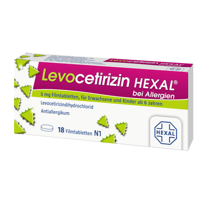 Levocetirizin HEXAL Tabletten bei Allergien, 18 St. Tabletten