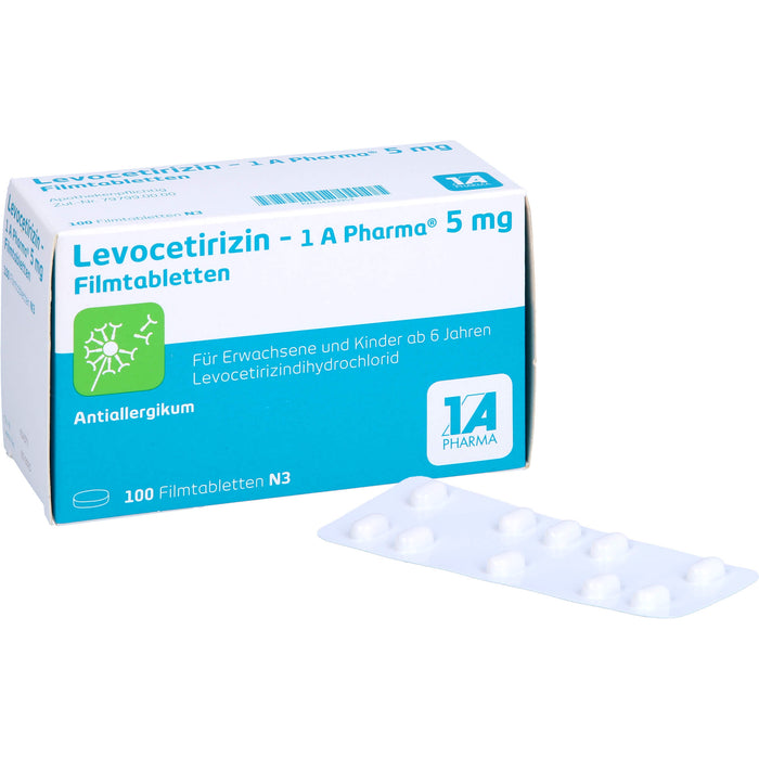 1 A Pharma Levocetirizin 5 mg Filmtabletten bei Allergien, 100 St. Tabletten