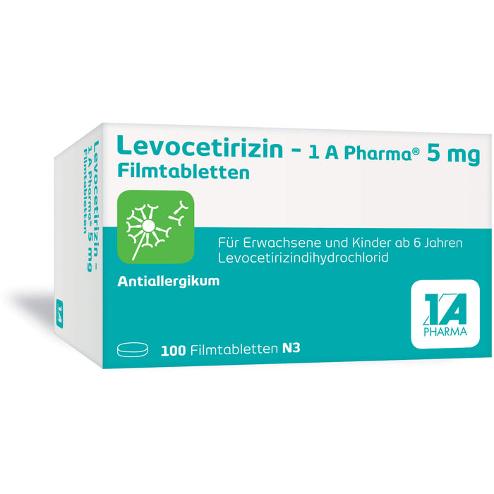 1 A Pharma Levocetirizin 5 mg Filmtabletten bei Allergien, 100 St. Tabletten