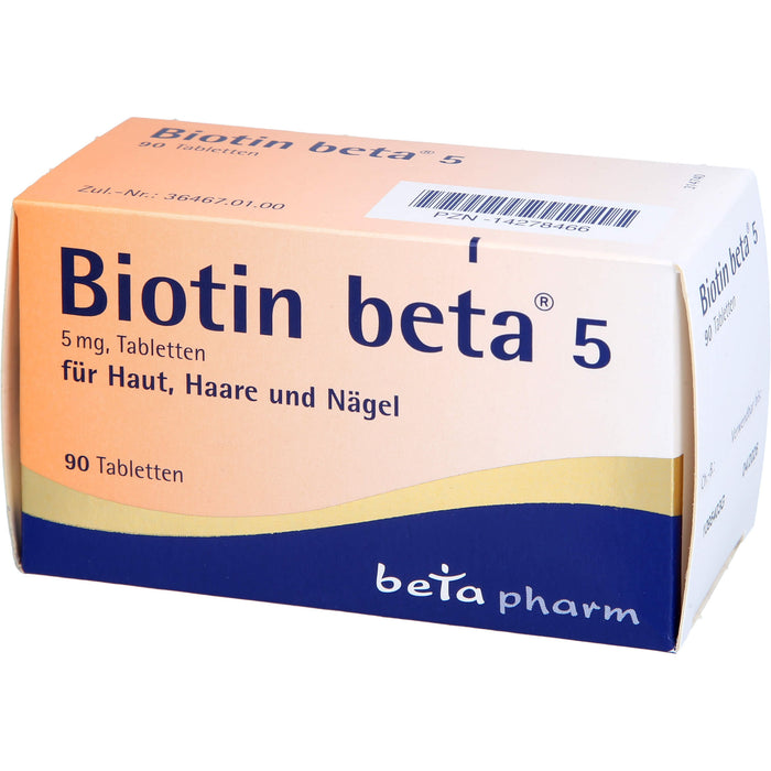 Betapharm Biotin 5 mg Tabletten für Haut, Haare und Nägel, 90 St. Tabletten