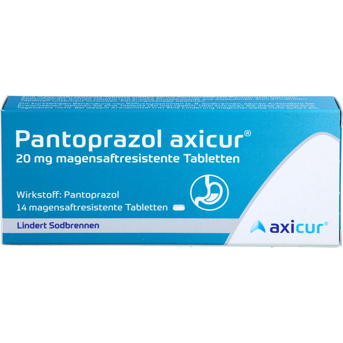 Axicur Pantoprazol 20 mg Tabletten bei Sodbrennen, 14 St. Tabletten