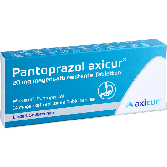 Axicur Pantoprazol 20 mg Tabletten bei Sodbrennen, 14 St. Tabletten